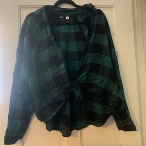 Urban outfitters tie front flannel top